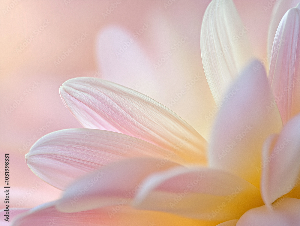 Fototapeta premium An AI-generated macro photograph focusing on delicate petals, showcasing their rich, vibrant colors and fine textures. 