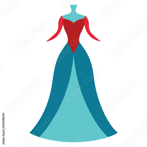 Colorful Ladies Dress Vector Design.