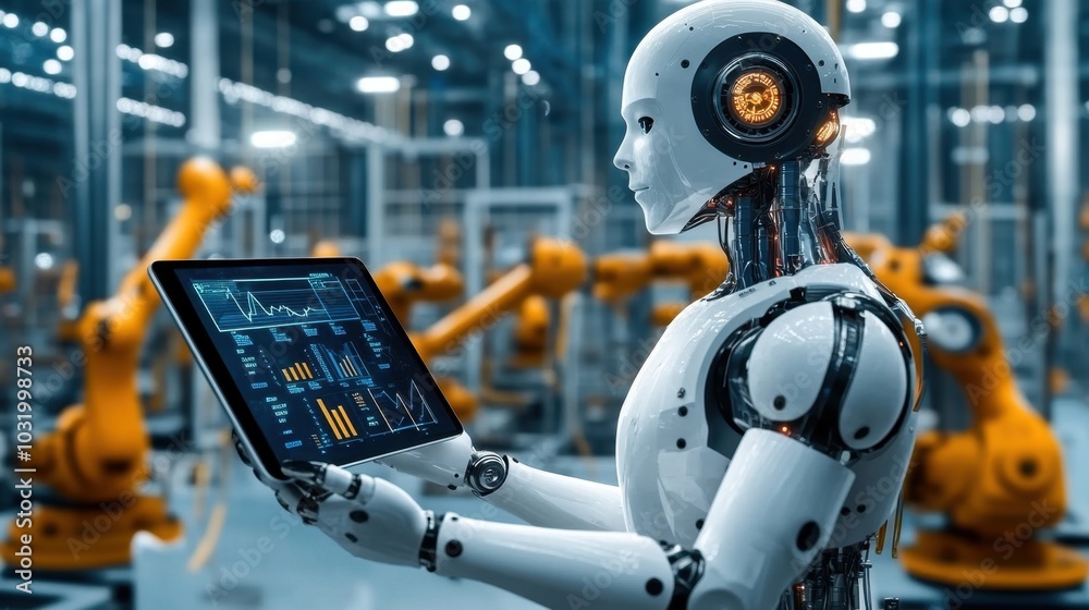 Fototapeta premium Intelligent factory and Industry 4.0 management.