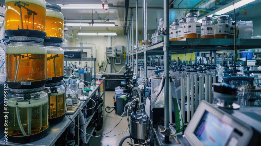 Innovative laboratory setup with advanced equipment for scientific research and experiments Innovative laboratory setup with advanced equipment for scientific research and experiments