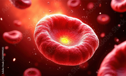 Red Blood Cell 3D Illustration 
