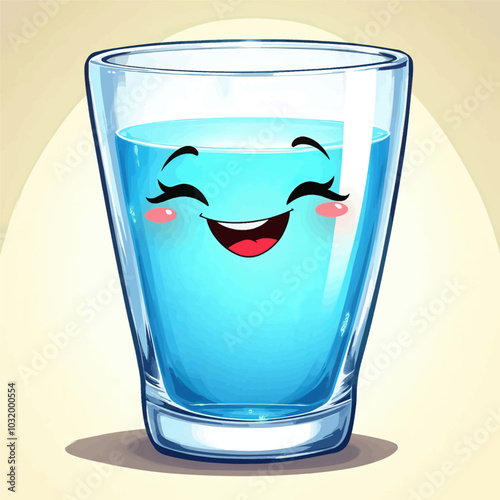 Smiling Glass of Blue Liquid  
