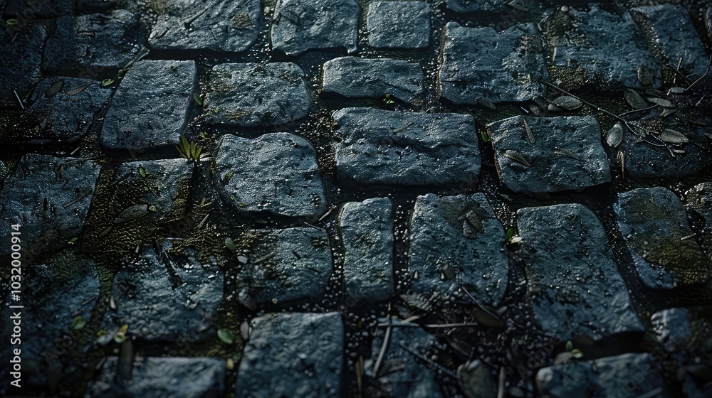 Weathered textures of an old stone path Weathered textures of an old stone path