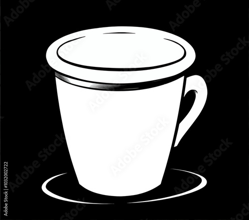 White Coffee Mug on Saucer  
