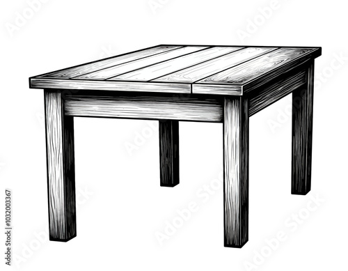 Wooden Table Illustration 
