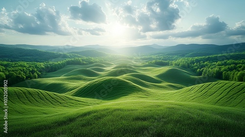 Rolling Green Hills: Perfect for Pastoral Landscapes and Nature Scenes