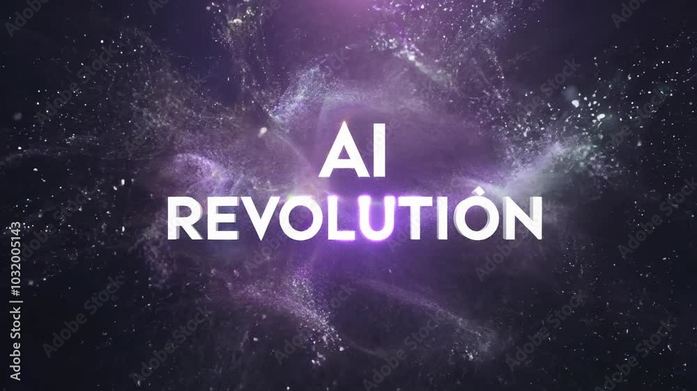 Futuristic AI Revolution Title Animation with Dynamic Particle Effects Futuristic AI Revolution Title Animation with Dynamic Particle Effects