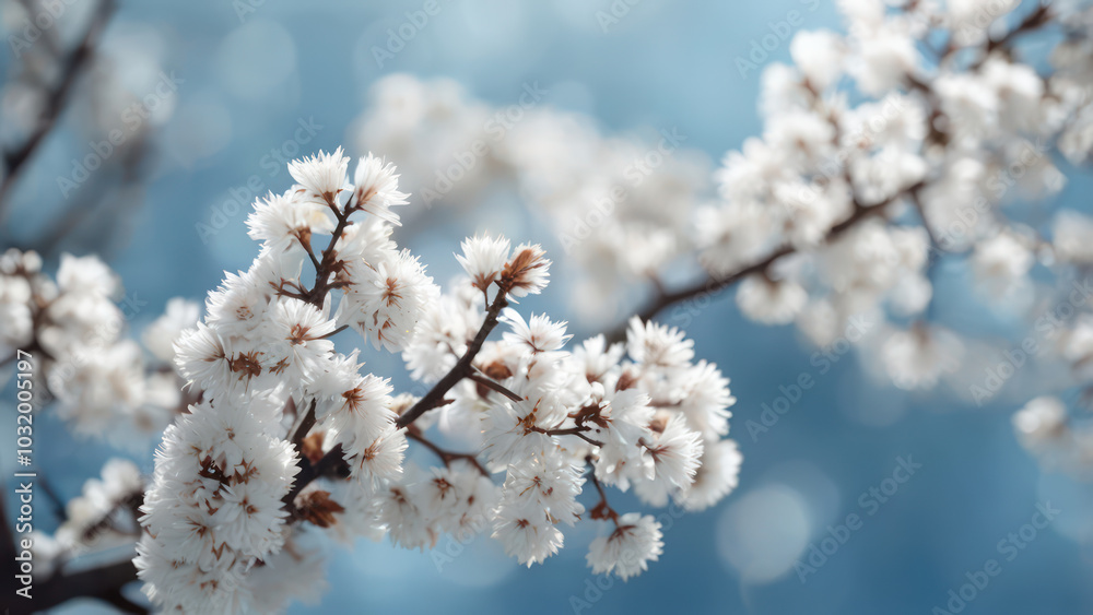 cherry blossom in blue background cherry blossom in blue background