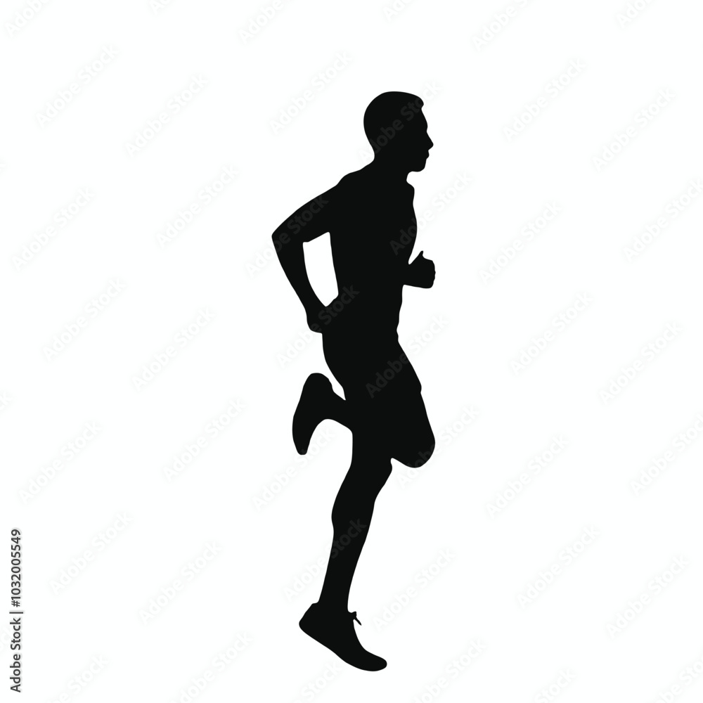 A silhouette of a male runner in a running pose A silhouette of a male runner in a running pose