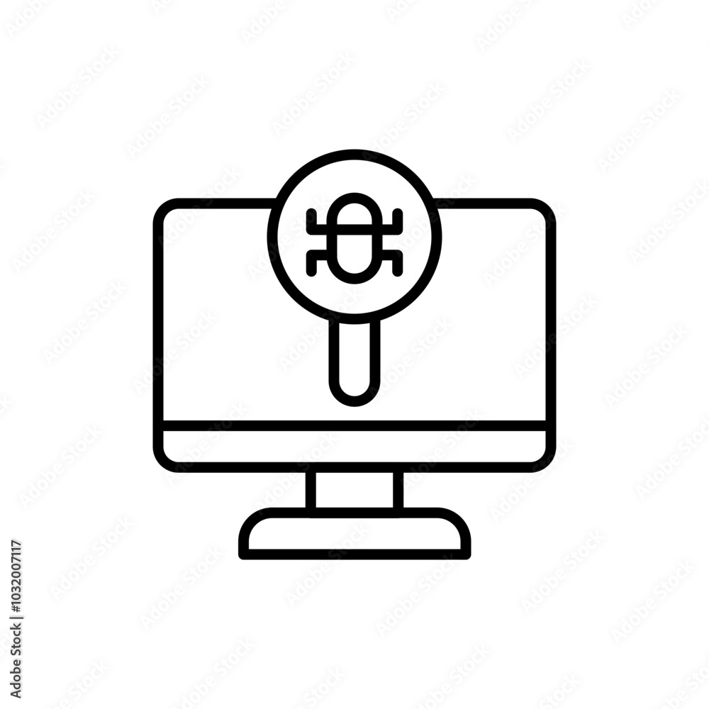 Computer bug outline icons, minimalist vector illustration ,simple transparent graphic element .Isolated on white background Computer bug outline icons, minimalist vector illustration ,simple transparent graphic element .Isolated on white background