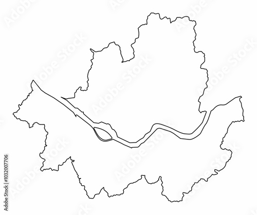 Seoul outline map