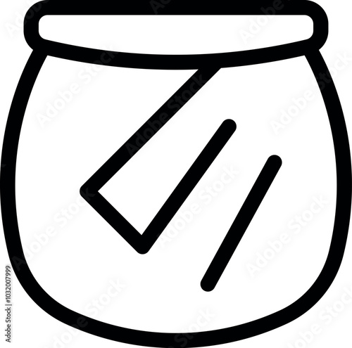 Simple black and white vector icon representing a jar containing pickled herring fillets