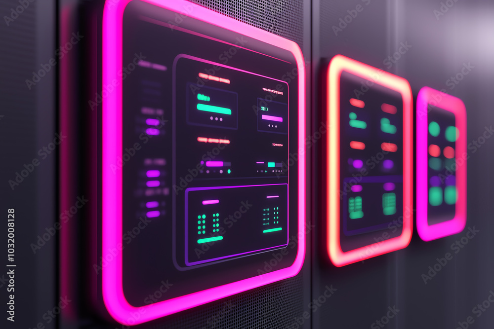 Integrated smart home platform, controlling multiple devices, hightech home management, 3D illustration Integrated smart home platform, controlling multiple devices, hightech home management, 3D illustration