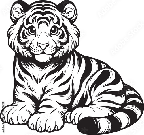 Wallpaper Mural simple tiger coloring pages black and white Torontodigital.ca