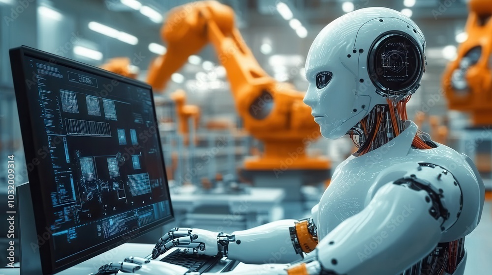 Fototapeta premium Intelligent factory and Industry 4.0 management.