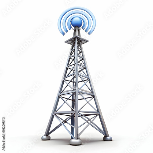 internet tower on white background