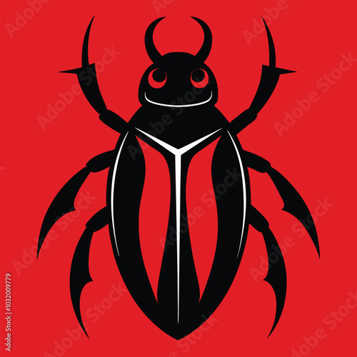 Solid color Titan Beetle animal vector design