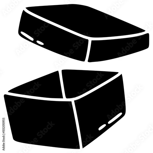 open box doodle glyph icon