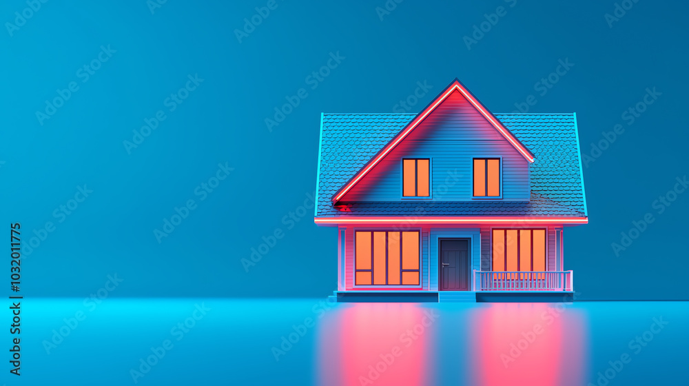 Smart home with AIpowered technology, integrated devices for efficient living, 3D illustration Smart home with AIpowered technology, integrated devices for efficient living, 3D illustration