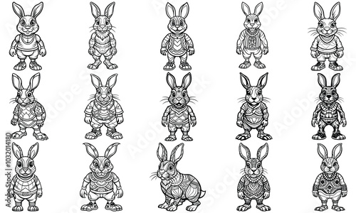 Adult Rabbit Coloring Page, Featuring Detailed Line Art for Relaxation and Stress Relief, Ideal for Printable Art Therapy Activities or Adult Coloring Books, High-Quality Illustration for Creative Fun