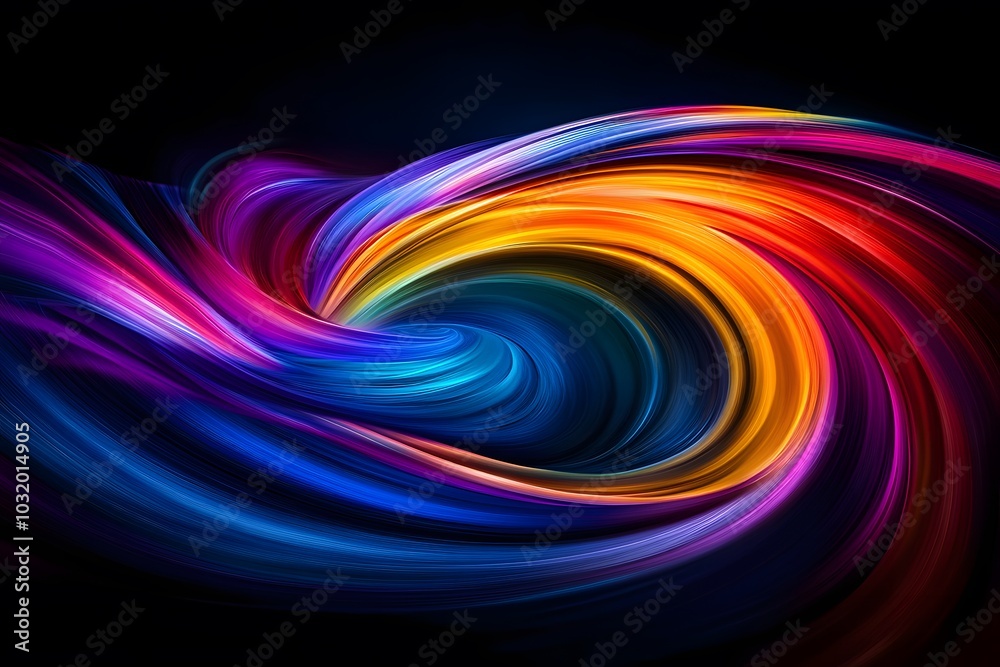 Abstract swirling colors on a dark background Abstract swirling colors on a dark background