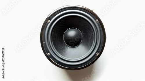 High-Quality Acoustic Speaker Isolated on a White Background for Product Advertising