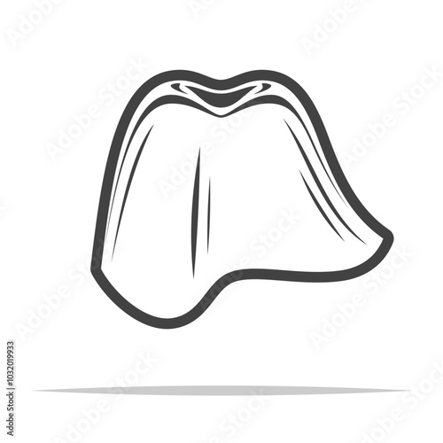 Superhero cape outline icon transparent vector isolated