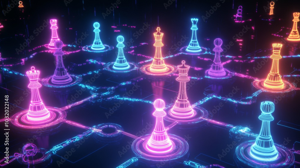 Glowing decision tree visualizes chess algorithms vast possibilities computationally Glowing decision tree visualizes chess algorithms vast possibilities computationally