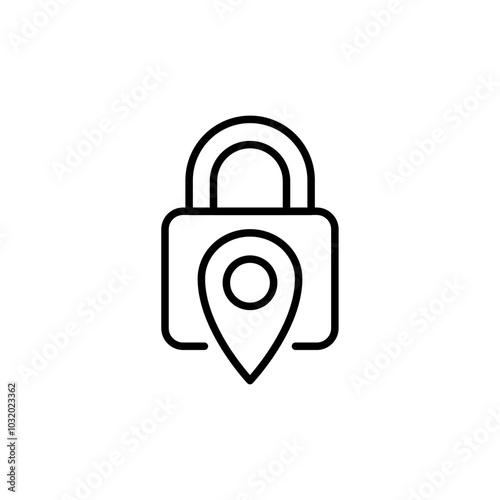 Confidential location outline icons, minimalist vector illustration ,simple transparent graphic element .Isolated on white background