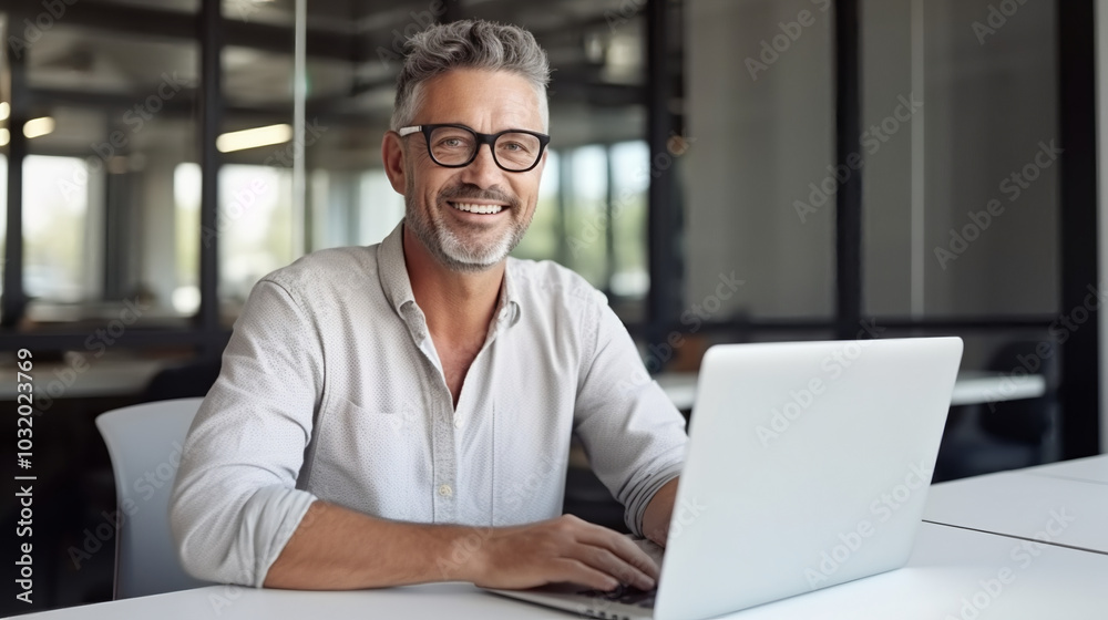 Fototapeta premium businessman working on laptop