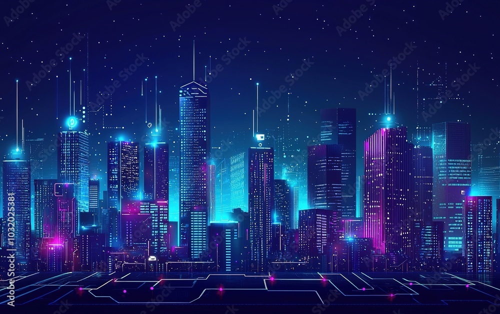 Smart city. Technologically advanced modern concept of future buildings and innovation in self sufficiency. Generative Ai Smart city. Technologically advanced modern concept of future buildings and innovation in self sufficiency. Generative Ai