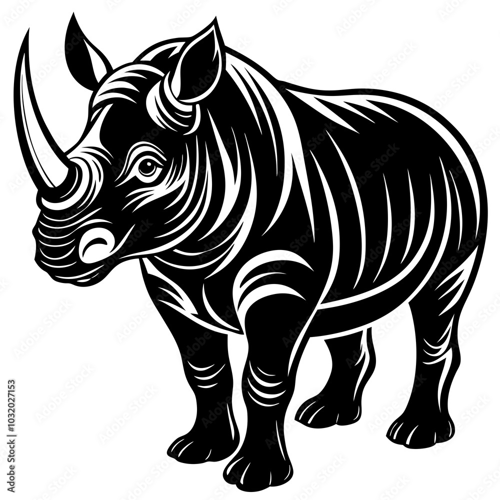 rhinoceros isolated on white background rhinoceros isolated on white background