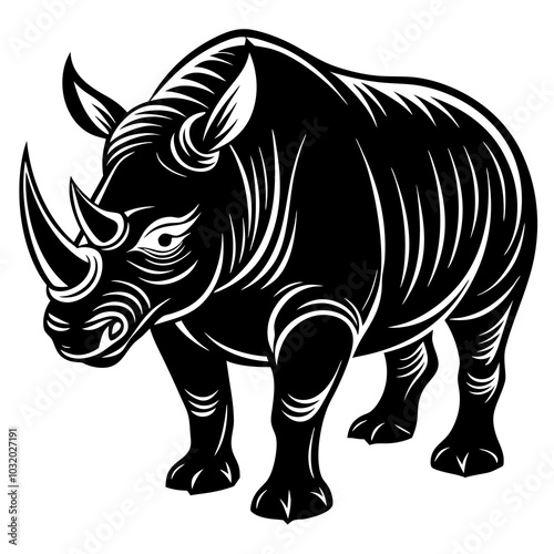 rhino isolated on white background