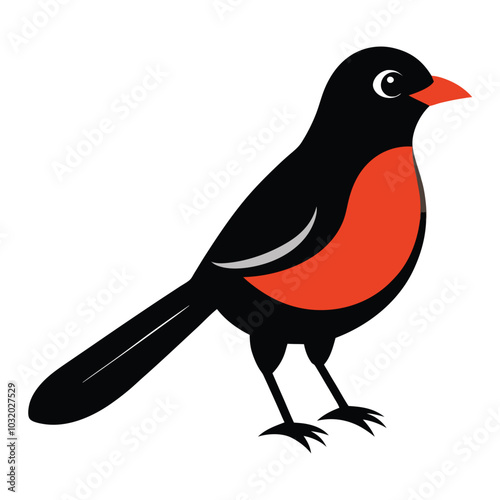 Solid color Towhee animal vector design