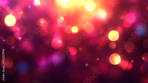 Vibrant Bokeh Background with Glowing Lights and Sparkling Particles