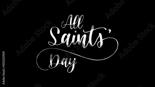 Wallpaper Mural All Saints Day Text Animation on Silver Color. Ideal for social media posts, invitations, posters, and digital graphics. Torontodigital.ca