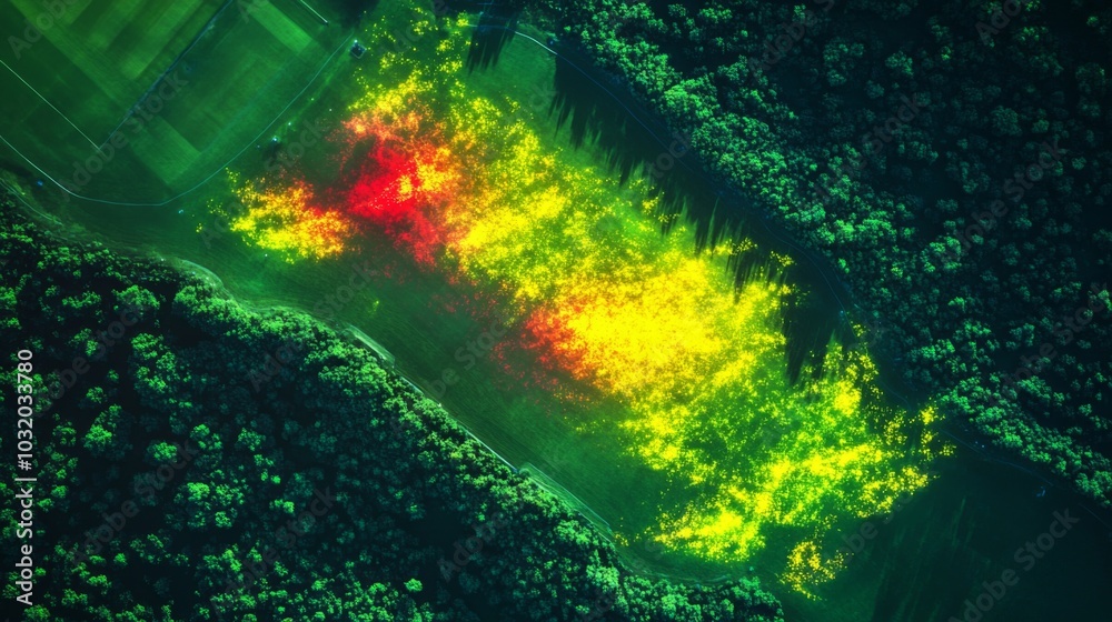 Obraz premium Cricket pitch transforms into run probability heat map illustration