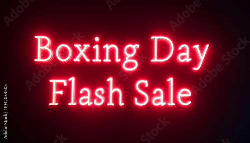 Boxing Day Flash Sale neon glowing text on dark background