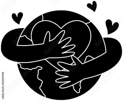 heart illustration love silhouette care logo kindness icon hand outline  world world donation flower donate awareness volunteer give care shape with vector graphic background