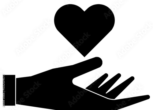 heart illustration love silhouette care logo kindness icon hand outline  world world donation flower donate awareness volunteer give care shape with vector graphic background