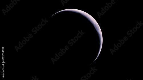 Beautiful Moon with craters in different phases. Full lunar day time lapse. Astronomy Looped animation footage in Ultra HD 4K.