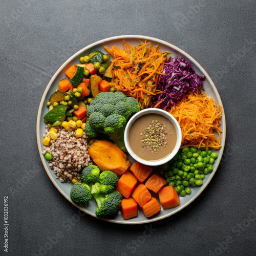 Colorful plate of vegetable...