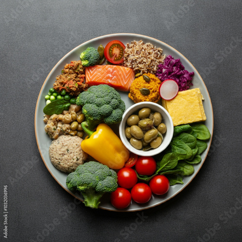 Healthy meal with vibrant v...