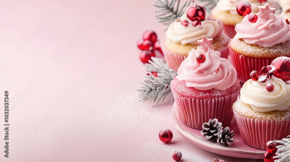 Cupcakes with christmas icing Cupcakes with christmas icing