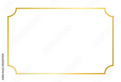 Golden frame round corner decoration element vector