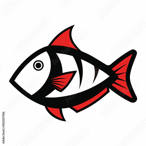 Solid color Triggerfish animal vector design