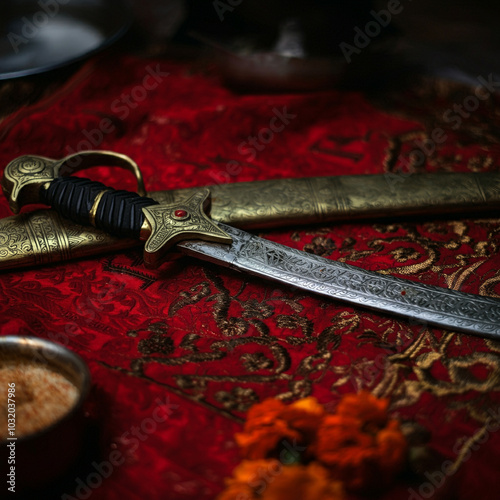 An intricately designed swo...
