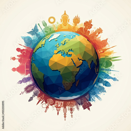A vibrant and colorful glob...