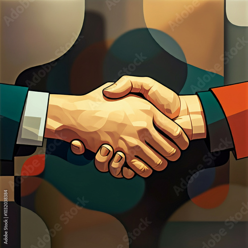 Close-up handshake illustra...