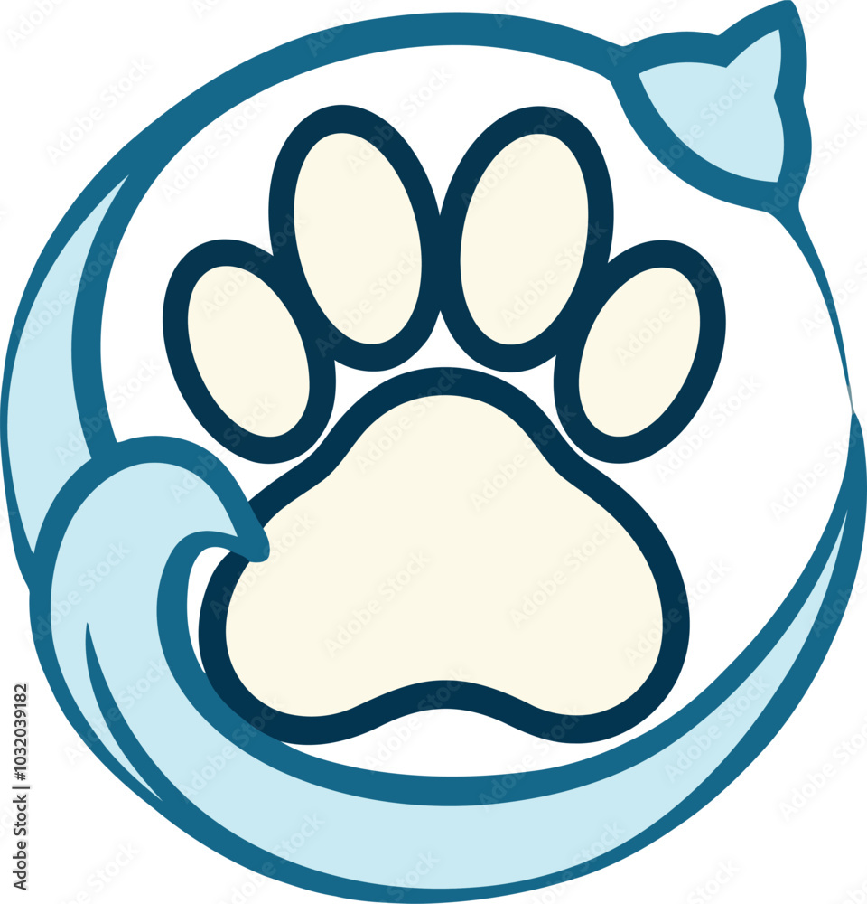 Obraz premium Pet Grooming & Veterinary Logo – Unique Animal Care Vector EPS 10